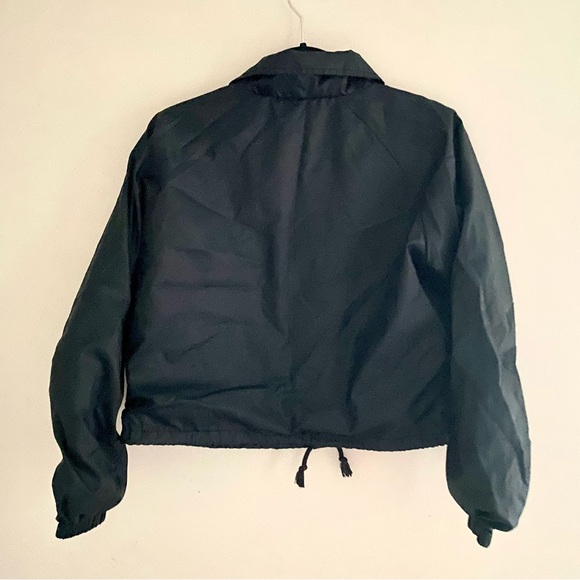 Champion Jacket Womens L Black Crop Top buttonsnap Windbreaker Ladies - Picture 3 of 5